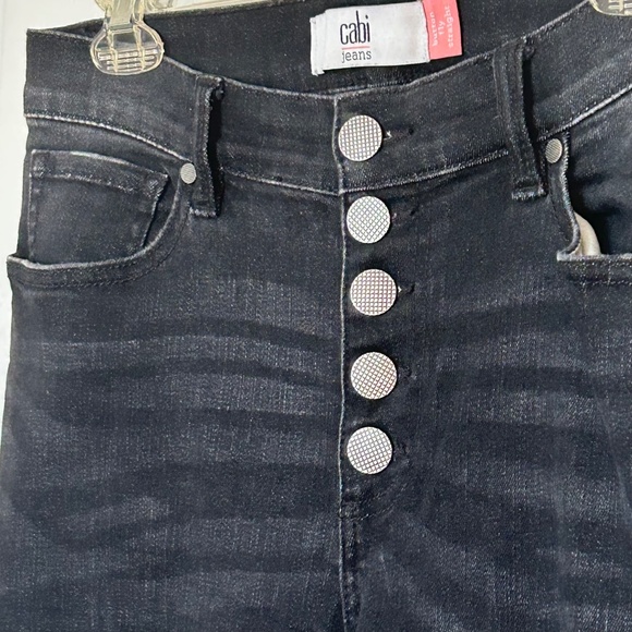 CAbi Button Fly Straight Jeans 4149 Carbon Grey Size 4 - Picture 7 of 15